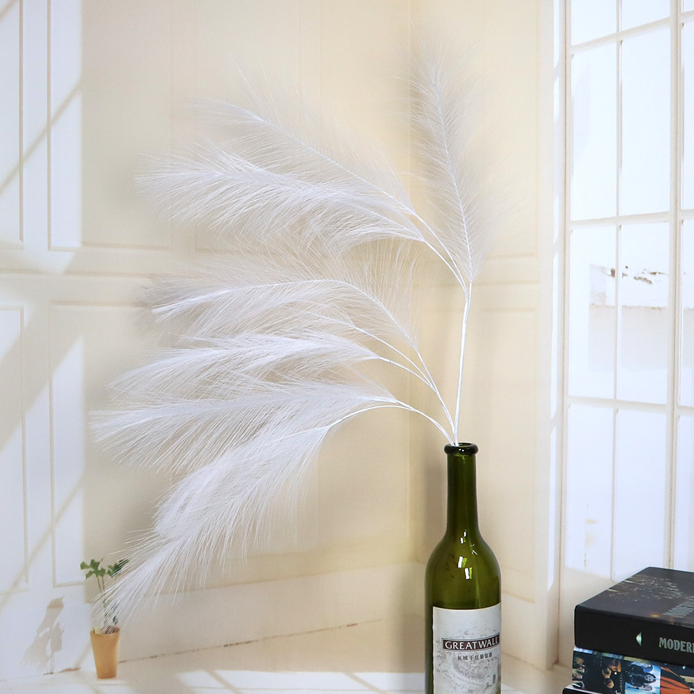 Home Wedding Boho Decor Vase Filler White Faux Reed Bulrush Reed Grass Artificial Pampas Grass