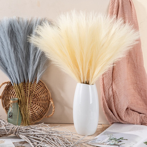 Tall Reed Fluffy Stems Vase Filler Colorful Boho Decor Fluffy Artificial Bulrush Faux Pampas Grass