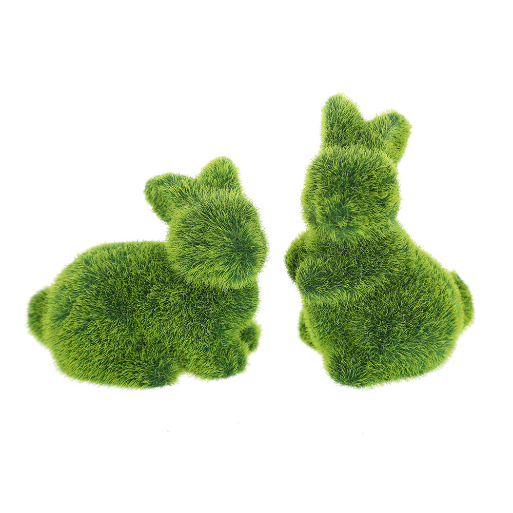 Custom Logo Home Office Decor Handmade Turf Artificial Grass Easter Bunny Moss Rabbit