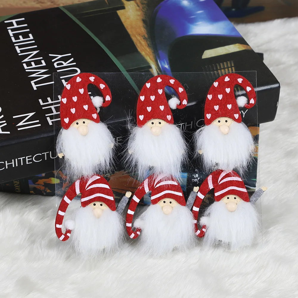 Felt Mini Christmas Gift Stickers Swedish Tomte Ornament Christmas Window Sticker Decoration