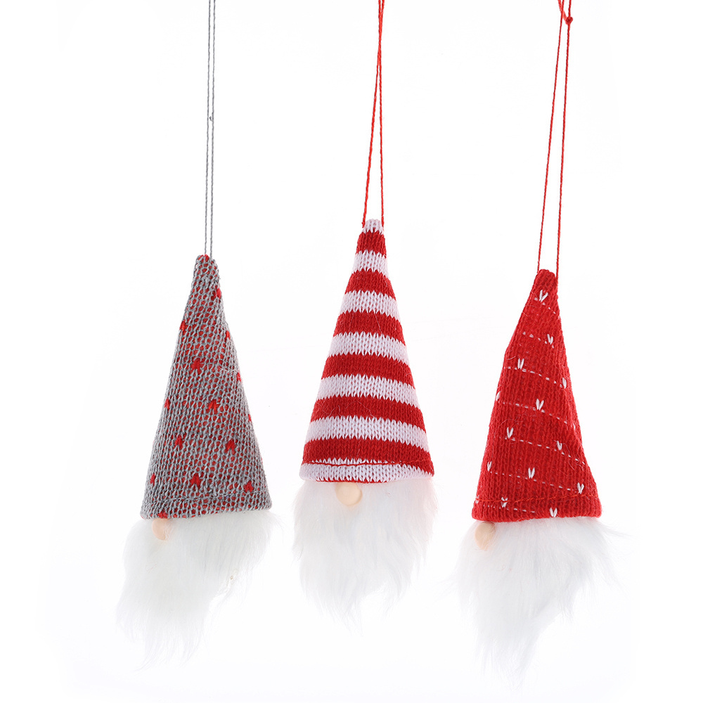 Hot Sale Mini Gnome Christmas Plush Ornaments Set Xmas Tree Hanging Decorations Gnome