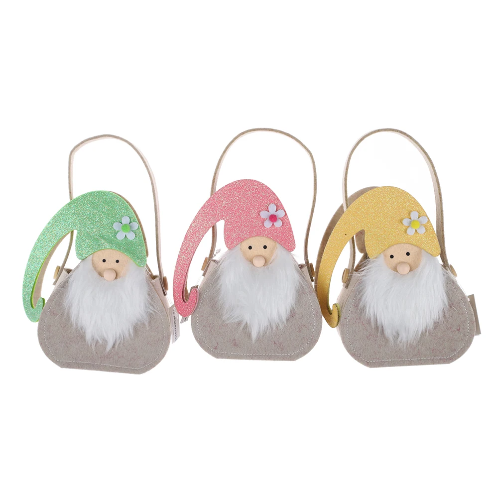 Wholesale Spring Easter Gnome Gifts Bags Kids Candy Bags Easter Felt Gnome Basket