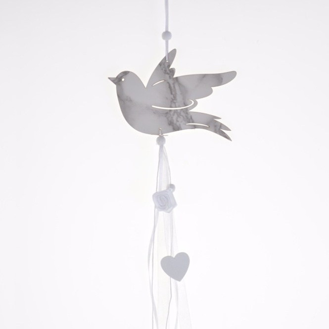 Bird Dove of Peace Hanging Wedding Favors Gifts Wooden White Heart Shaped Centerpieces for Wedding Party Home Wall Decoration