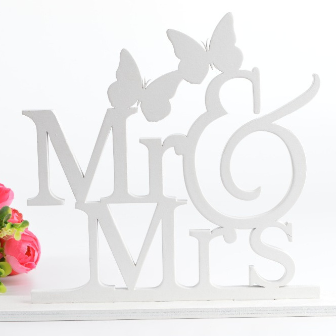 Mr & Mrs Bride & Groom Funny Monogram Wedding Cake Toppers for Bride and Groom