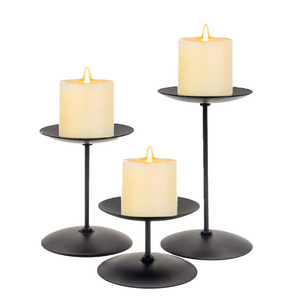 Matte Black Candle Holders Set of 3 Decorative Candlestick Holder for Wedding Dinning Party