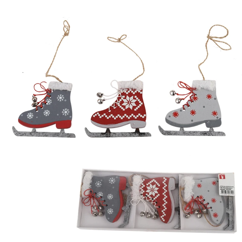 Holiday Wall Tree Decorations Hot sale Nordic Design Christmas Ice Skates Metal Hanging Ornaments