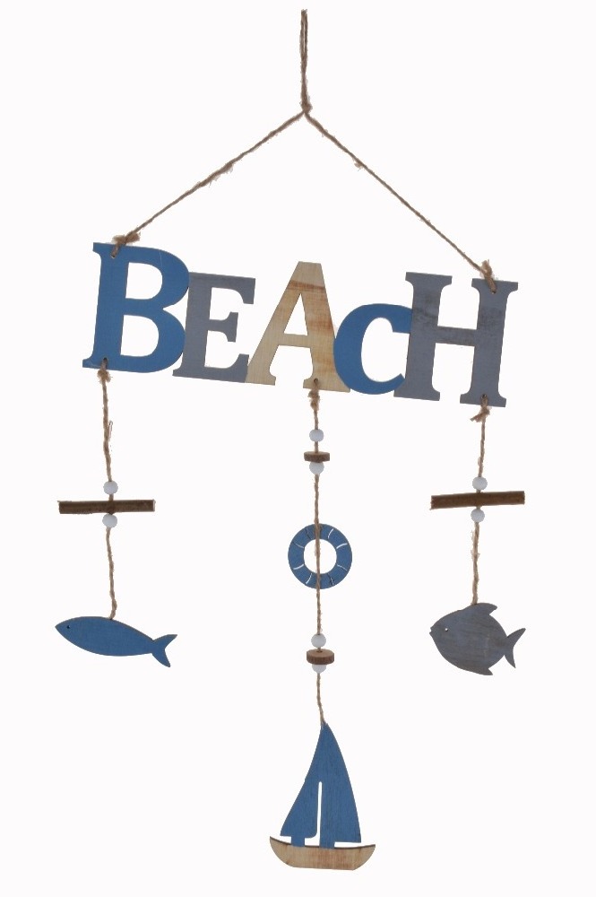 Wholesale Vintage Nautical Door Wall Hanging Art Wood Sign Blanks Plaque SEASIDE BEACH Letters Anchor Decor Shabby Chic