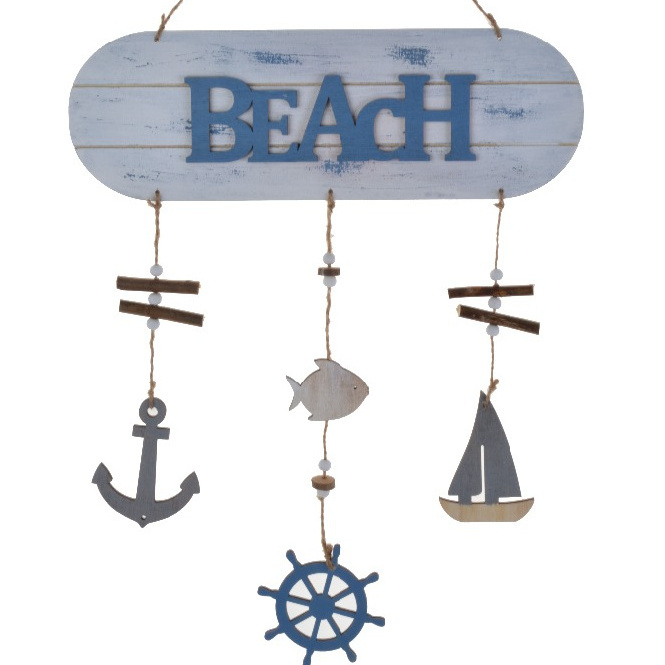 Wholesale Vintage Nautical Door Wall Hanging Art Wood Sign Blanks Plaque SEASIDE BEACH Letters Anchor Decor Shabby Chic