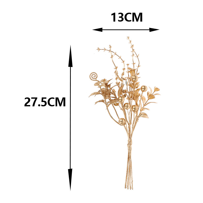 Wholesale 2021 Customizable Design Artificial Gold Floral Pick Branch For Xmas Christmas Party Home Decors