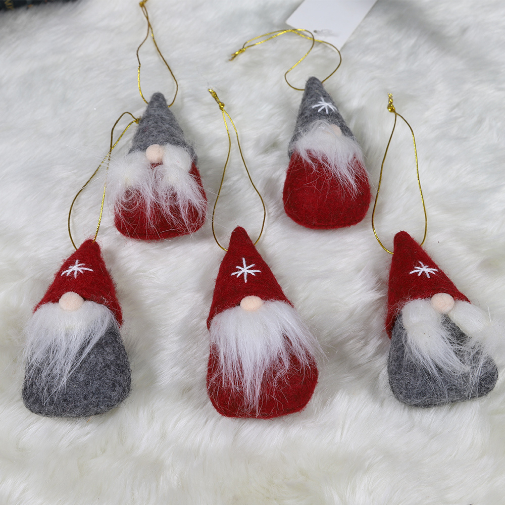 Hot Sale Mini Gnome Christmas Plush Ornaments Set Xmas Tree Hanging Decorations Gnome