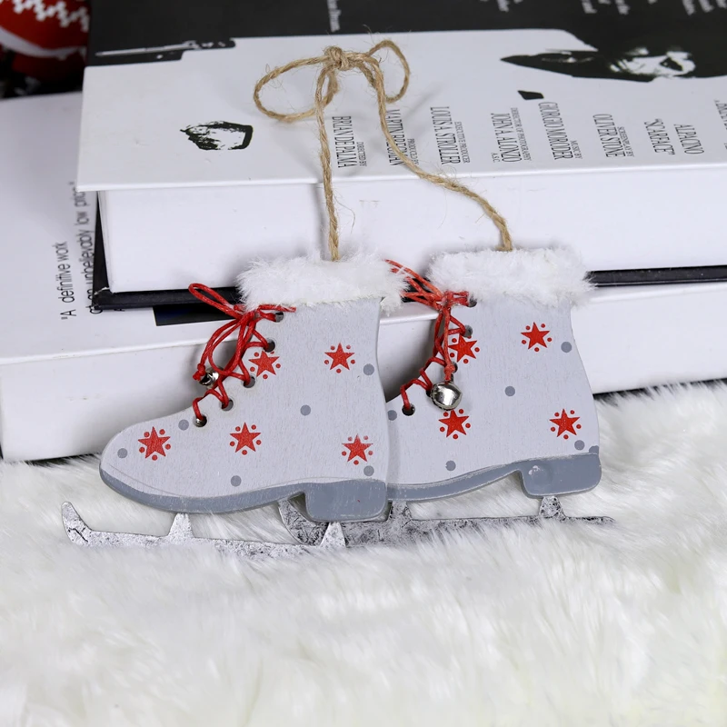 Holiday Wall Tree Decorations Hot sale Nordic Design Christmas Ice Skates Metal Hanging Ornaments