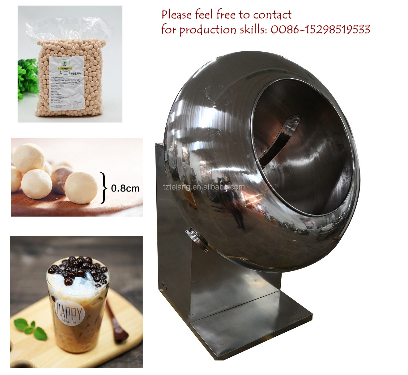 Efficient sago tapioca pearls ball making machine for bubble tea