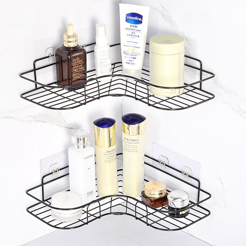 Bathroom Punch free iron storage shelf kitchen triangle storage shelf Toilet corner rack