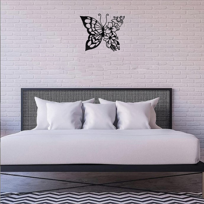 Decoration Art Wall Black Butterfly Metal Hanging Appearance Wall Decor for Home