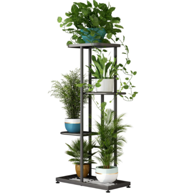 Indoor Outdoor Planter Display Shelving Unit 4 Tier 5 Potted Multiple Flower Pot Holder Shelf Metal Plant Stand