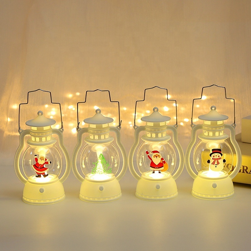 Christmas decoration lantern hand-held Santa Claus night lantern LED small lamp plastic lantern