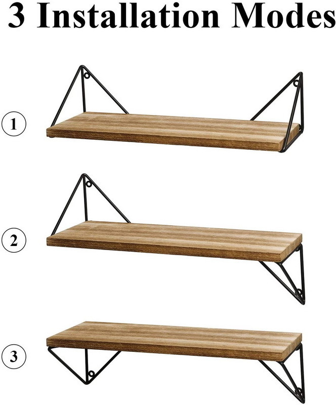 Set of 3 Floating Mounted Wood Wall Shelves home decoration wall storage shelves for living room