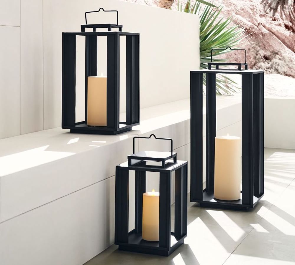 Competitive price metal lantern wedding decoration tall outdoor decorative black metal candle lanterns