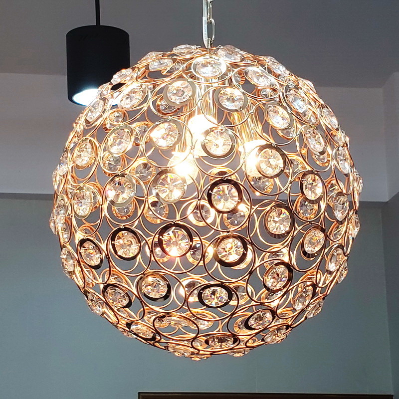 Ball Pendant Light Home Decoration Pendant Lights Gold Or Chrome Luxury Fancy Modern Crystal Chandelier Lighting