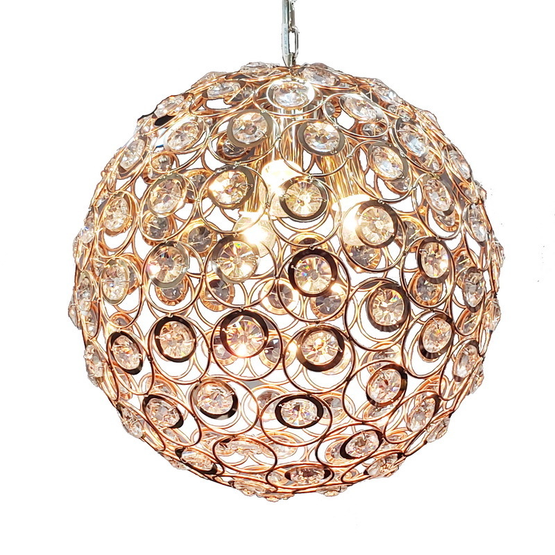 Ball Pendant Light Home Decoration Pendant Lights Gold Or Chrome Luxury Fancy Modern Crystal Chandelier Lighting