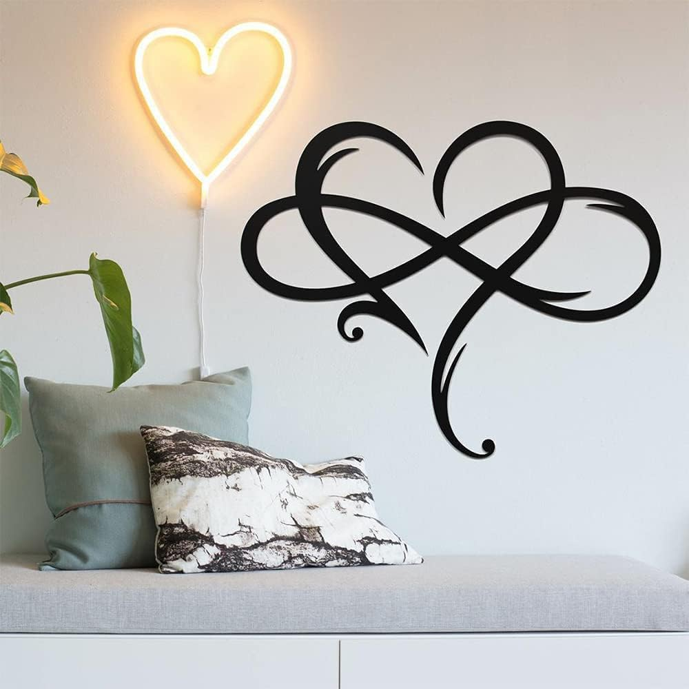 Love Sign Steel Wall Plaques Bedroom Ornaments Unique Infinity Metal Art Wall Decor for Home Wedding Decor