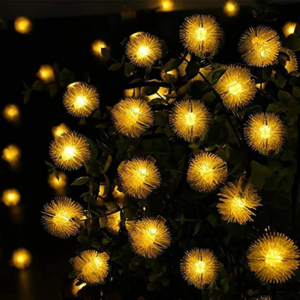 Christmas Decorations Solar Powered LED Fairy String Lights Solar Dandelion Patio Garden Decor Lights