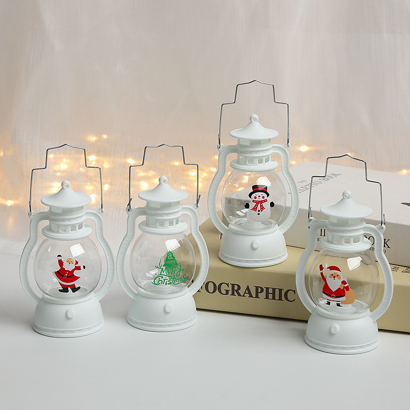 Christmas decoration lantern hand-held Santa Claus night lantern LED small lamp plastic lantern