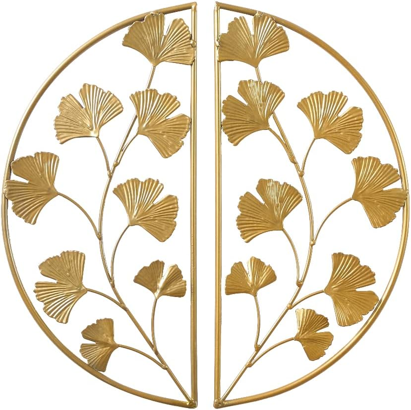 Light Luxury Ginkgo Leaf Wall Art Accents Home Decor Metal Wall Decor for Living Room