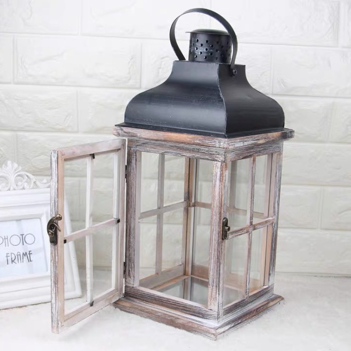 Modern Design High Quality Copper Lantern Wedding Home Decorative Glass Lantern With Print