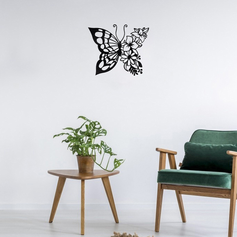 Decoration Art Wall Black Butterfly Metal Hanging Appearance Wall Decor for Home