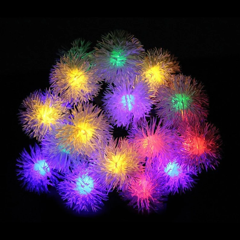 Christmas Decorations Solar Powered LED Fairy String Lights Solar Dandelion Patio Garden Decor Lights