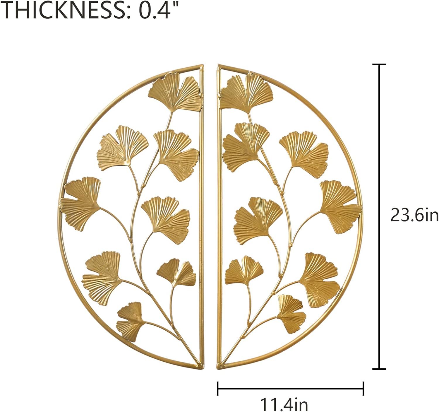 Light Luxury Ginkgo Leaf Wall Art Accents Home Decor Metal Wall Decor for Living Room