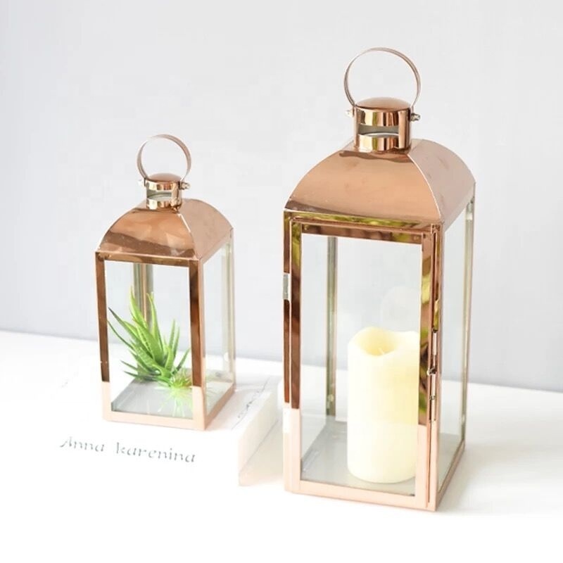 Home Decor Small Large Metal Glass Decorative Candle Lantern Led Stainless Steel Hurricane Lantern With Great Price