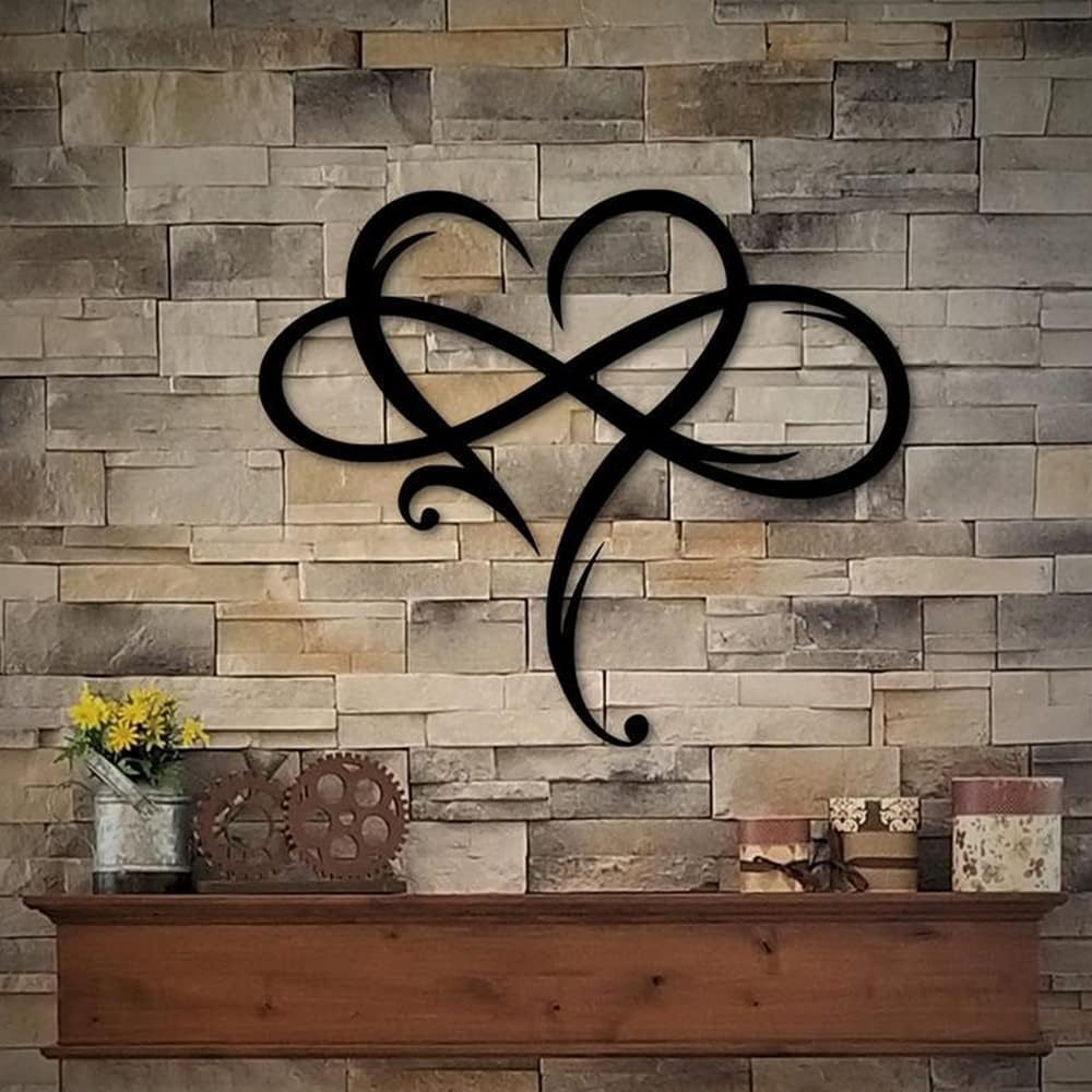 Love Sign Steel Wall Plaques Bedroom Ornaments Unique Infinity Metal Art Wall Decor for Home Wedding Decor