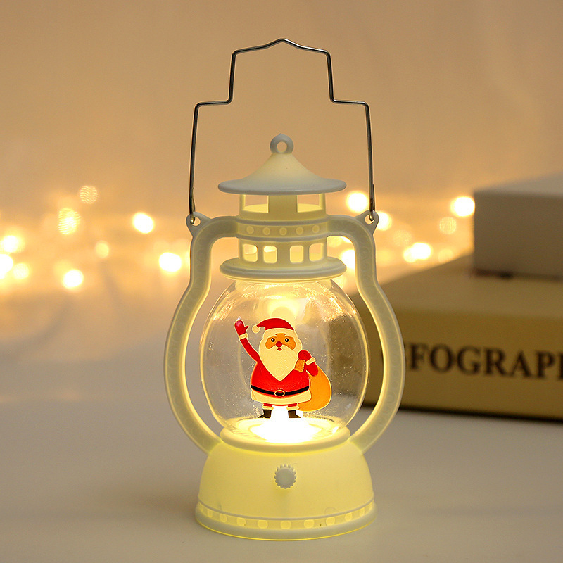 Christmas decoration lantern hand-held Santa Claus night lantern LED small lamp plastic lantern