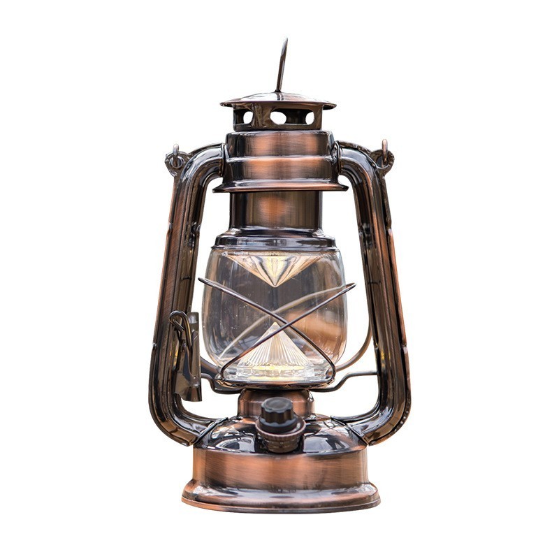 9.5 Inch Copper Colorful Customization Metal Rechargeable Battery Camping Outdoor Lanterns Candles Holders For Camping