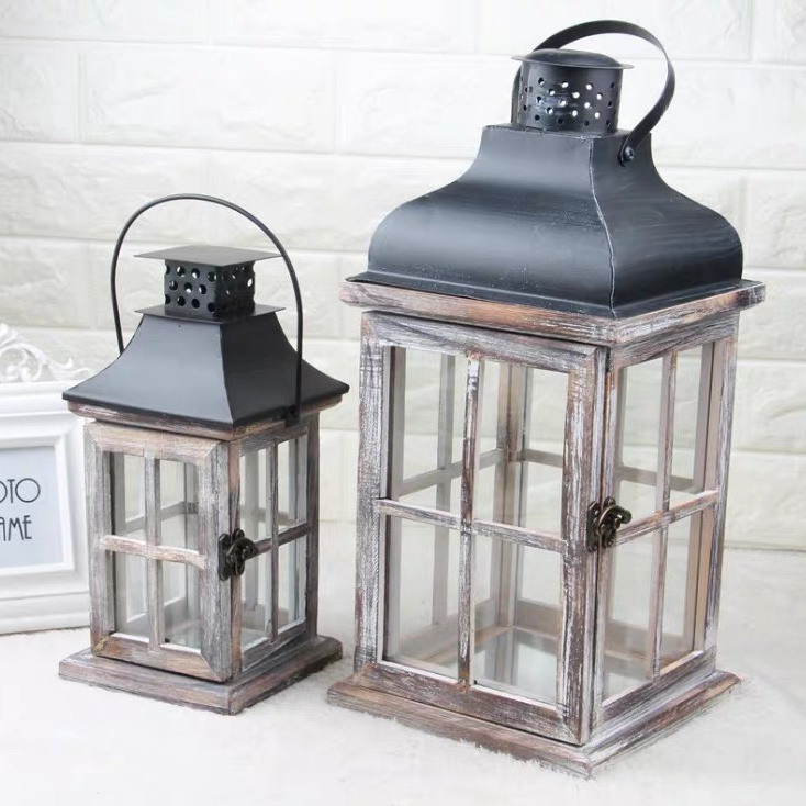 Modern Design High Quality Copper Lantern Wedding Home Decorative Glass Lantern With Print