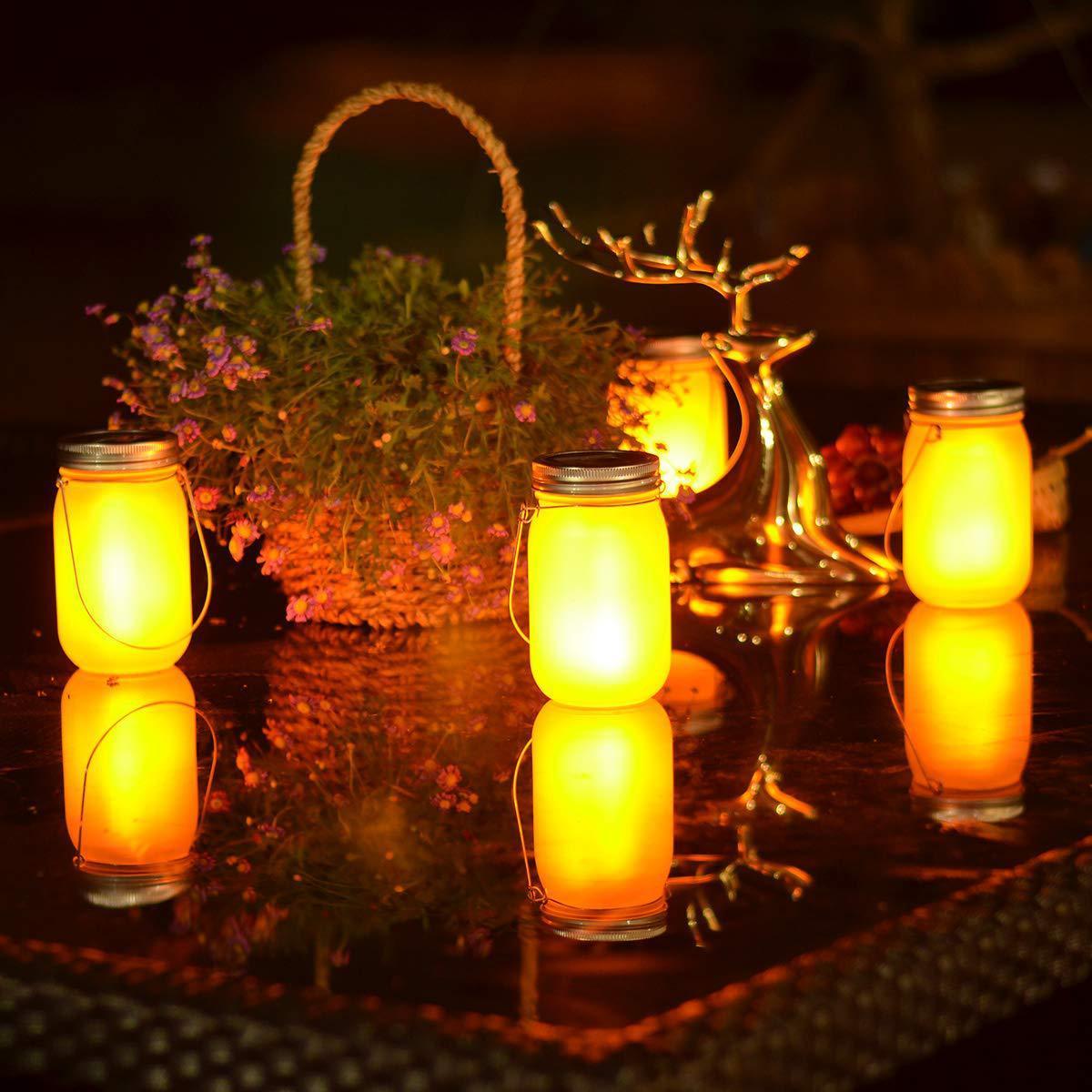 Flame glass pouring outdoor solar table lamp  courtyard garden party  wedding  outdoor lantern stake garden solar pathway lights