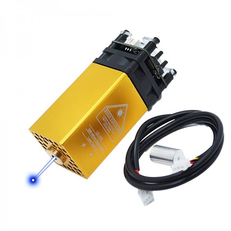 30W Laser Head Blue Purple Light 445nm Fixed Focus CNC Laser Module For CNC Engraving Machine