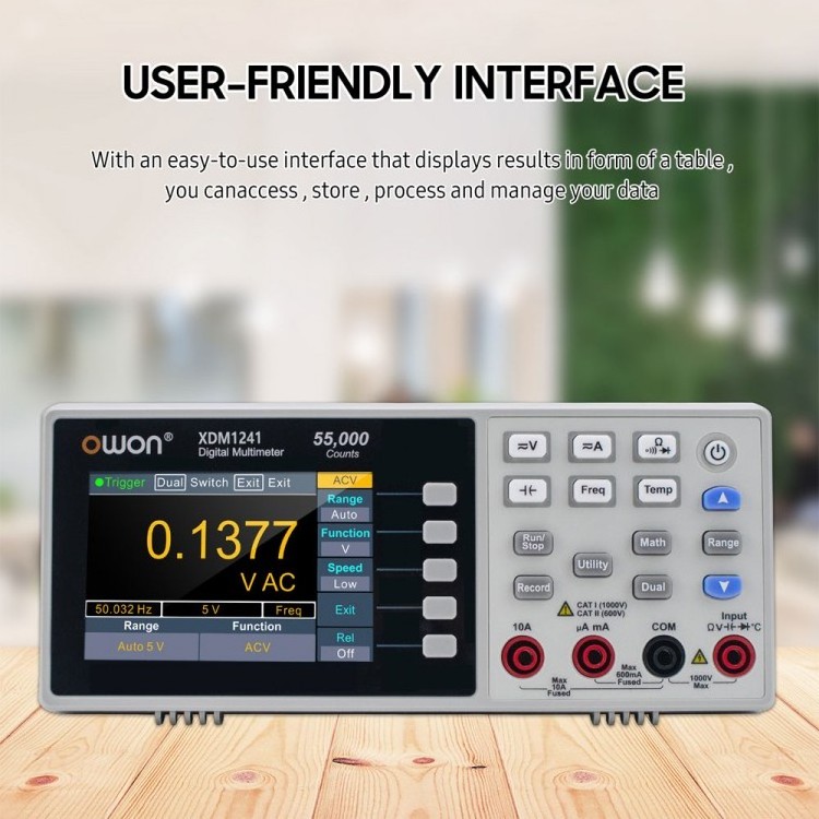 Owon XDM1241 Rechargeable 55000 Counts High Accuracy True RMS Universal Meter Digital Multimeter