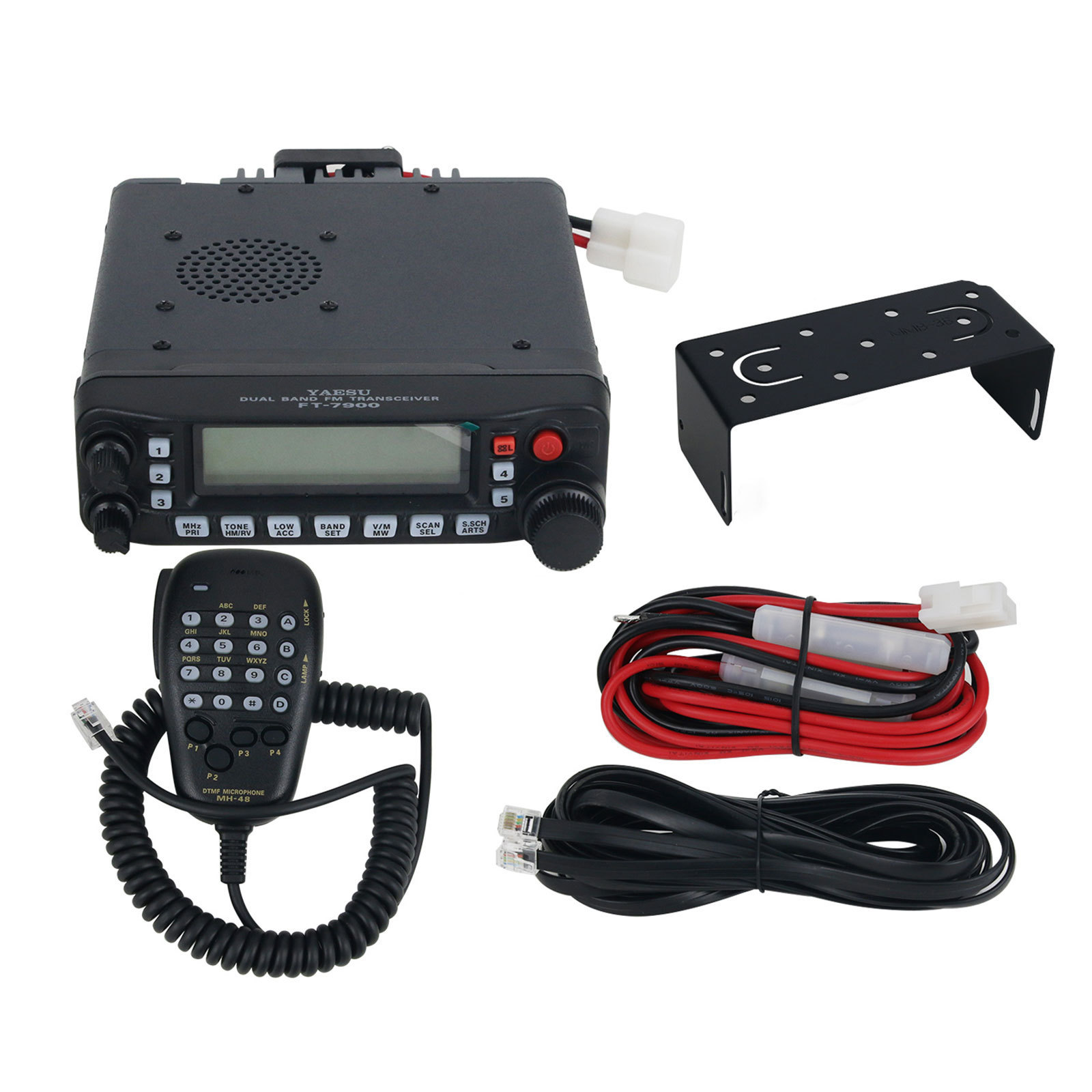 YAESU FT-7900R Mobile Radio UHF VHF 50W Dual Band FM Transceiver Without Antenna Feeder Line Clamp