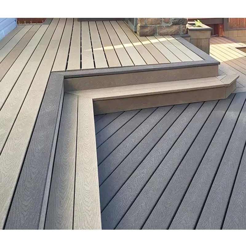 Composite decking board european outdoor terrace commercial use exterior wpc decking tiles panel wpc white flooring