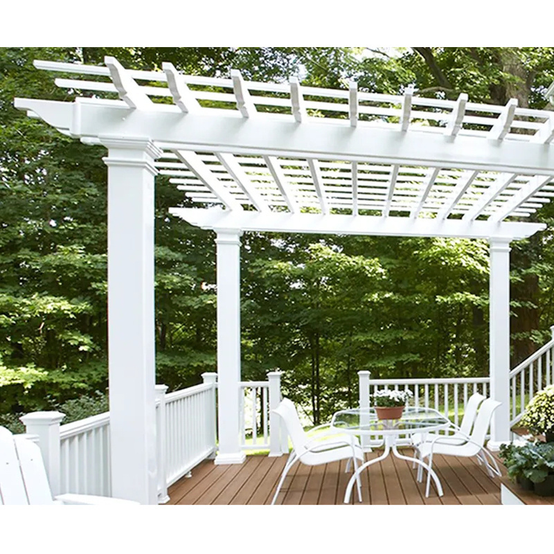 Modern waterproof white pergola parts event flower arbour patio garden balcony country gazebo wood wpc pergola set