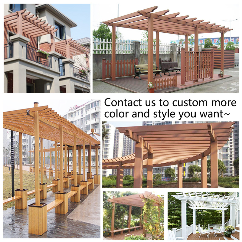 Modern waterproof white pergola parts event flower arbour patio garden balcony country gazebo wood wpc pergola set