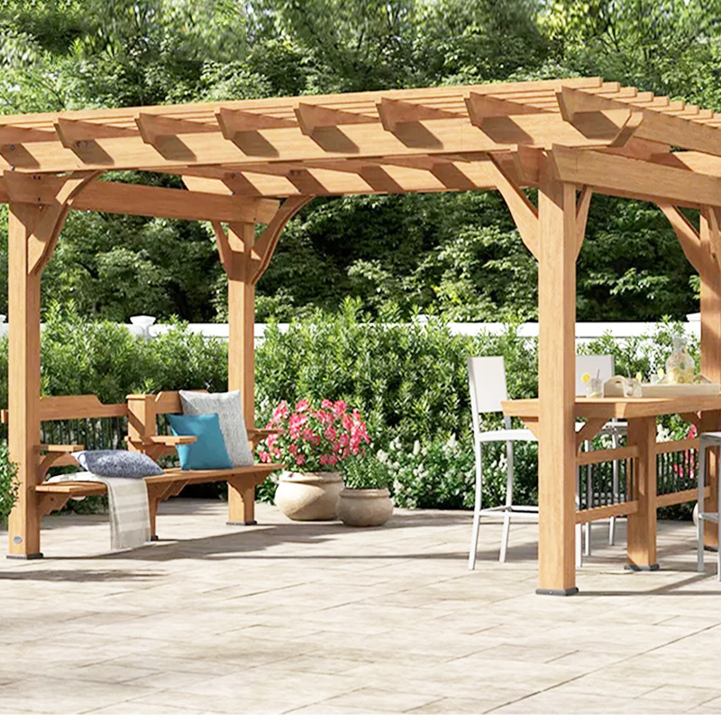 Modern restaurant pergola arbour holder pavilion wood arches composite wpc custom country gazebo for all-season