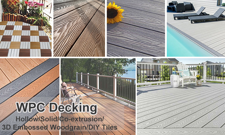 3D wood grain wpc terrasse outdoor waterproof decking terrace wpc flooring panel board