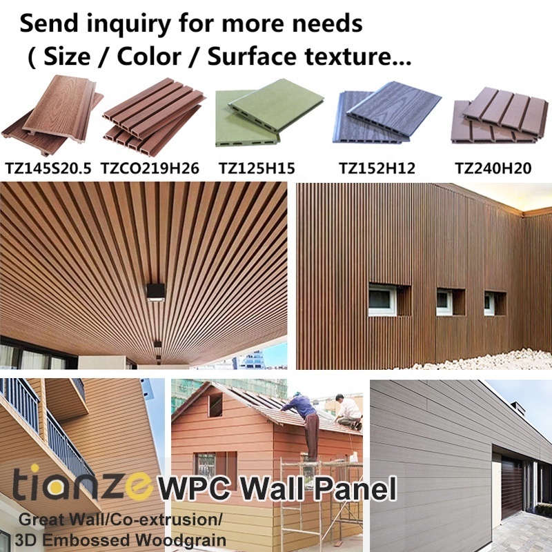 Great wall cladding exterior outdoor wood pvc co extrusion fluted design louver decorative composite board wpc wall facade panel