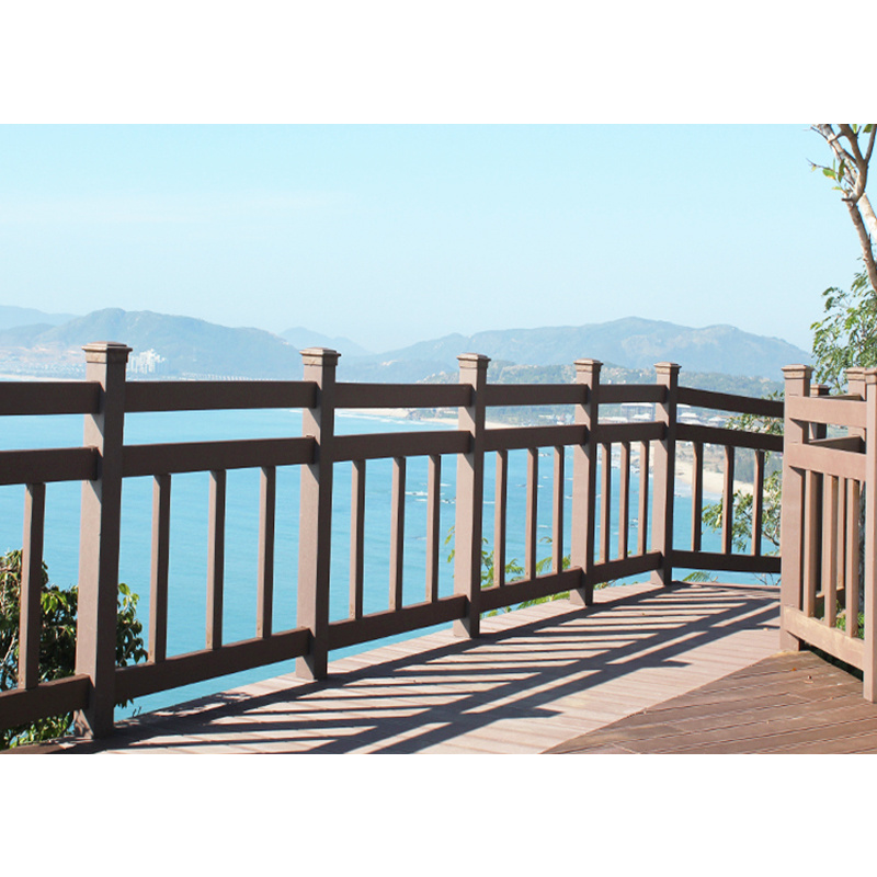 Exterior handrail accessories cover wpc balcony railing designs wood plastic composite wpc rail balustrades