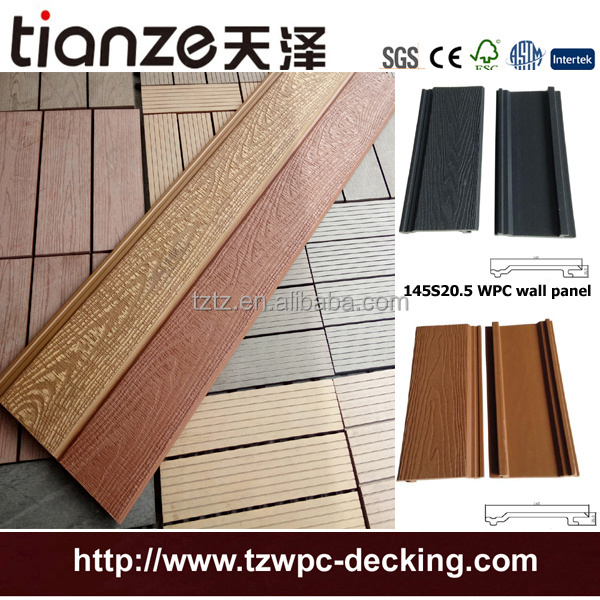 Composite Wood Exterior Cladding Decoration Garage Embossed WPC Wall Panel