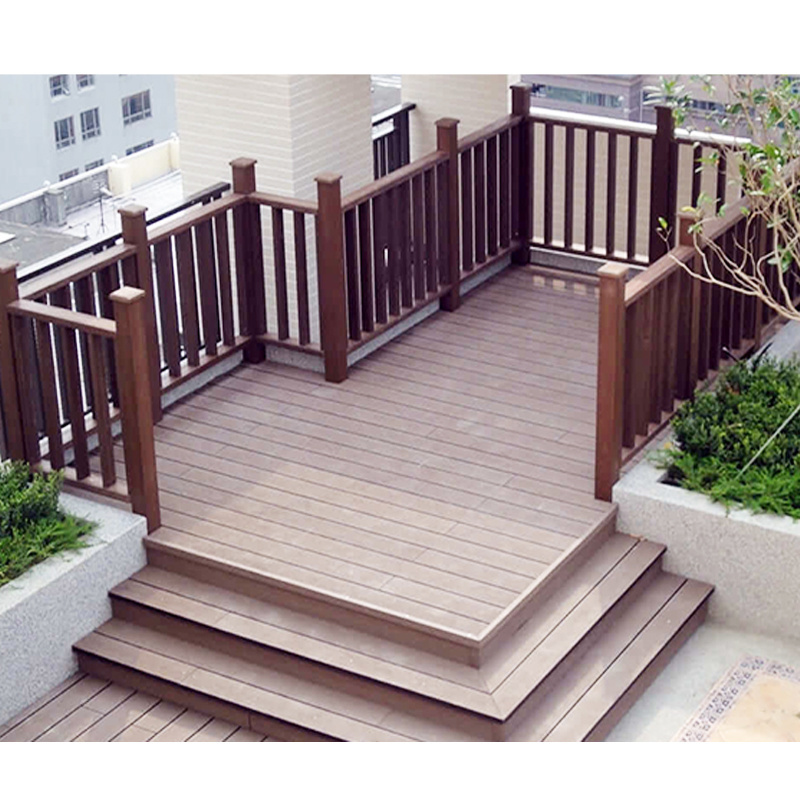 Outdoor exterior wood plastic composite wpc railing accessories staircase handrails balustrades for deck